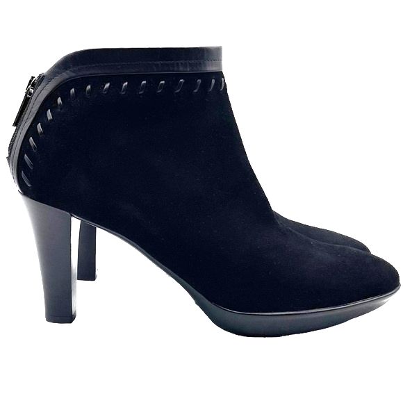 Aquatalia By Marvin K Black Weatherproof Suede Riley Ankle Boots Womens Size 8.5 — image 6 of 8